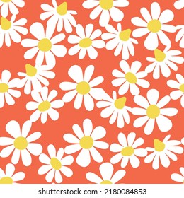 Seamless decorative pattern with daisies. Print for textile, wallpaper, covers, surface. For fashion fabric.