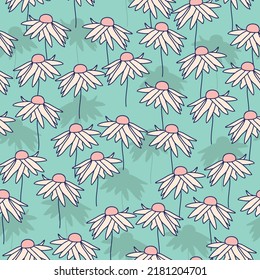 Seamless decorative pattern with daisies. Print for textile, wallpaper, covers, surface. For fashion fabric.