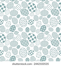Seamless decorative pattern with Easter eggs holiday wallpaper festive background art decor design for textile, paper 