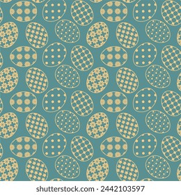 Seamless decorative pattern with Easter eggs holiday wallpaper festive background art decor design for textile, paper 
