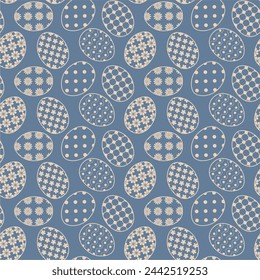 Seamless decorative pattern with Easter eggs holiday wallpaper festive background art decor design for textile, paper 
