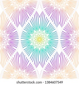Seamless decorative pattern with floral decoration. Vector illustration.