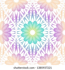 Seamless decorative pattern with floral decoration. Vector illustration.