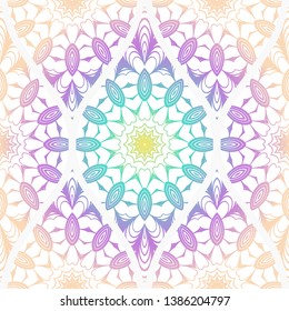 Seamless decorative pattern with floral decoration. Vector illustration.