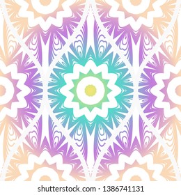 Seamless decorative pattern with floral decoration. Vector illustration.