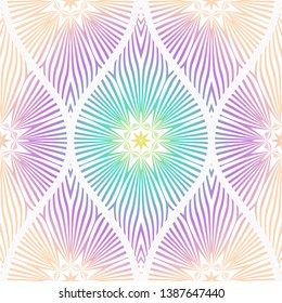Seamless decorative pattern with floral decoration. Vector illustration.