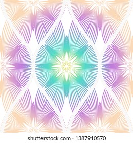 Seamless decorative pattern with floral decoration. Vector illustration.