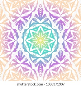 Seamless decorative pattern with floral decoration. Vector illustration.