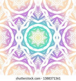 Seamless decorative pattern with floral decoration. Vector illustration.
