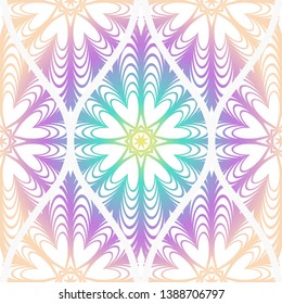 Seamless decorative pattern with floral decoration. Vector illustration.