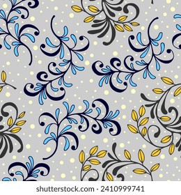 Seamless decorative pattern of floral elements. Vector stock illustration eps 10.