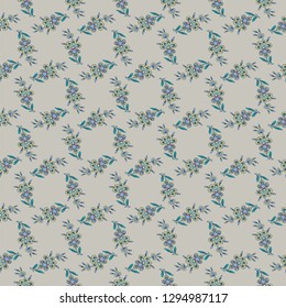 seamless decorative pattern with flower ornaments arranged in squares