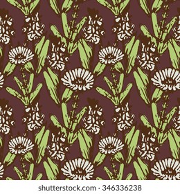 Seamless decorative pattern with flowers