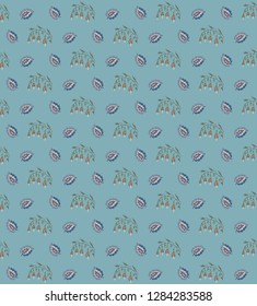 seamless decorative pattern with flowers and leaves