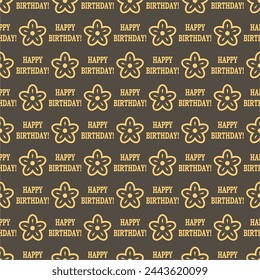 Seamless decorative pattern with flowers wallpaper festive  birthday background art decor design for textile, paper