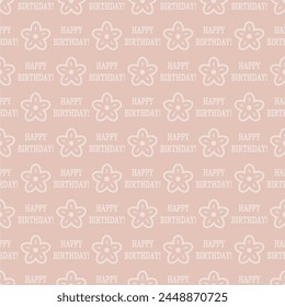 Seamless decorative pattern with flowers wallpaper festive  birthday background art decor design for textile, paper