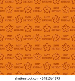 Seamless decorative pattern with flowers wallpaper festive birthday background art decor design for textile, paper	
