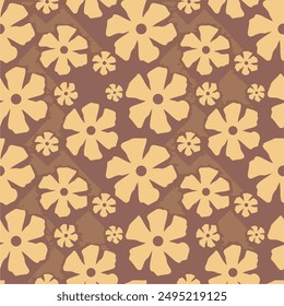 Seamless decorative pattern with flowers wallpaper festive birthday background art decor design for textile, paper	
