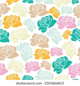 Seamless decorative pattern with flowers wallpaper festive birthday background art decor design for textile, paper	
