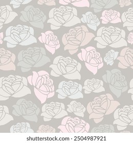 Seamless decorative pattern with flowers wallpaper festive birthday background art decor design for textile, paper	