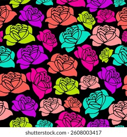 Seamless decorative pattern with flowers wallpaper festive birthday background art decor design for textile, paper	
