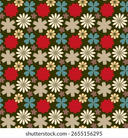 Nahtloses dekoratives Muster mit Blumen Tapete festlichen Geburtstag Hintergrund Kunst Dekor Design für Textil, Papier	
