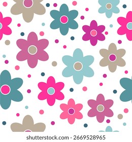 Nahtloses dekoratives Muster mit Blumen Tapete festlichen Geburtstag Hintergrund Kunst Dekor Design für Textil, Papier