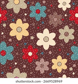 Nahtloses dekoratives Muster mit Blumen Tapete festlichen Geburtstag Hintergrund Kunst Dekor Design für Textil, Papier
