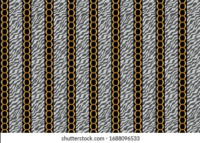 Seamless decorative pattern with golden chain  for fashion prints. EPS10 Illustration.