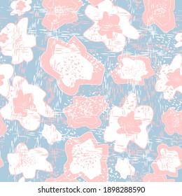 Seamless decorative pattern with leaves and flowers. Vintage vintage print for textiles, wallpapers, covers, surfaces. For fashionable modern fabric.
