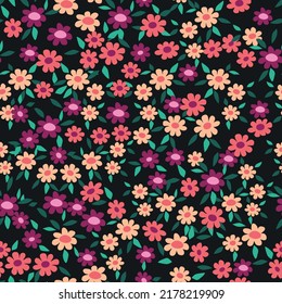 Seamless decorative pattern with little flowers. Print for textile, wallpaper, covers, surface. For fashion fabric.