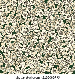 Seamless decorative pattern with little flowers. Print for textile, wallpaper, covers, surface. For fashion fabric. Modern style millefleurs.