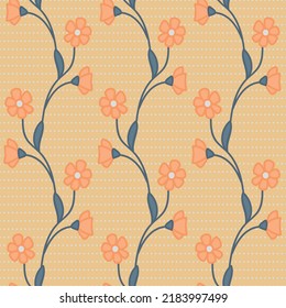 Decoración sin inconfundibles con flores. Imprimir para textil, papel pintado, cubiertas, superficie. Para tela de moda.