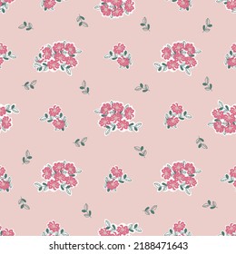 Decoración sin inconfundibles con flores. Imprimir para textil, papel pintado, cubiertas, superficie. Para tela de moda. Millefleurs de estilo moderno.