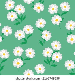 Seamless decorative pattern with little white flowers flowers. Print for textile, wallpaper, covers, surface. Retro stylization.