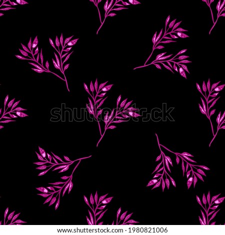 Seamless decorative pattern in minimalists style. Abstract background. Modern texture graphic design. Bright elements on black.