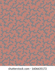 seamless decorative pattern with a net of stylised torned branches in grey on a dark orange fond 