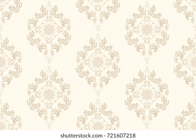 Seamless decorative pattern on background. Floral ornament on background. Wallpaper pattern. Template for design of your interior