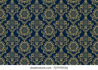 Seamless decorative pattern on background. Floral ornament on background. Wallpaper pattern. Template for design and interior