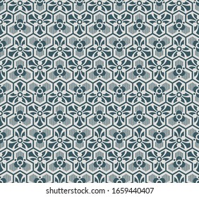 seamless decorative pattern with ornaments based on groups of tree hexagons