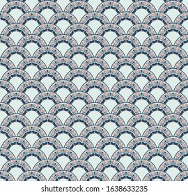 seamless decorative pattern with overlapping circular ornaments