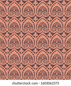 seamless decorative pattern with repeated ornaments in medieval style