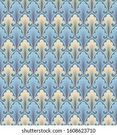 seamless decorative pattern with repeated decorative ornaments in a medieval style