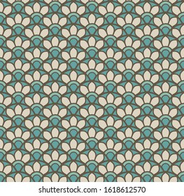 seamless decorative pattern with repeated overlapping flower ornaments