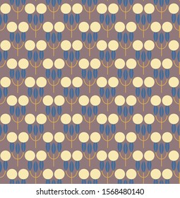 seamless decorative pattern with repeated stylised floral ornaments 