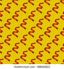 Seamless decorative pattern with ribbon. Vector illustration
