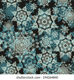 Seamless decorative pattern with rosettes-stars