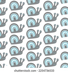 Seamless decorative pattern with snails the color of the Demiboy Pride Flag. Print for textile, wallpaper, covers, surface. Retro stylization. For fashion fabric. lgbtqa symbols