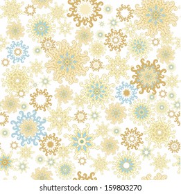 Seamless decorative pattern with snowflakes