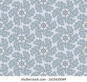 seamless decorative pattern with swirling branches